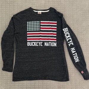 HOMAGE Buckeye Nation Long Sleeve Shirt - Black and Red